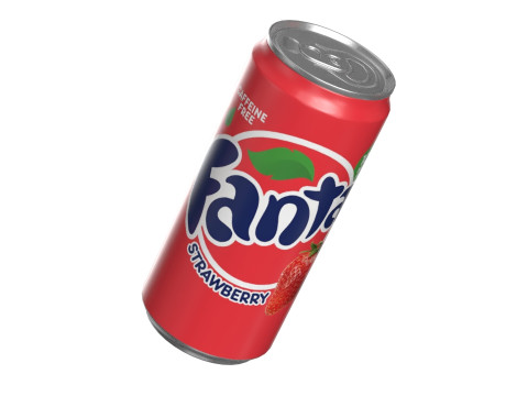 Fanta Strawberry Drink Can Sleek 270ml 05 3D Model