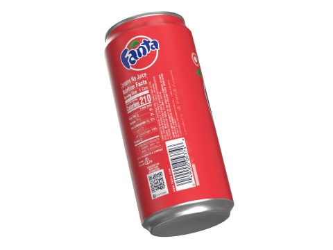Fanta Strawberry Drink Can Sleek 270ml 05 3D Model