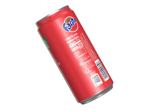 Fanta Strawberry Drink Can Sleek 270ml 05 3D Model