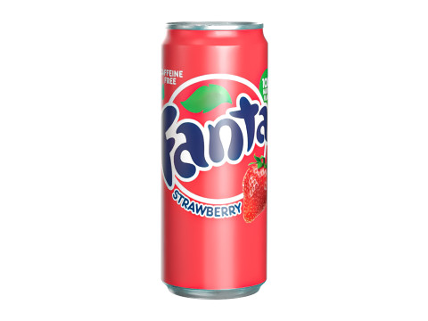 Fanta Strawberry Drink Can Sleek 310ml 06 3D Model