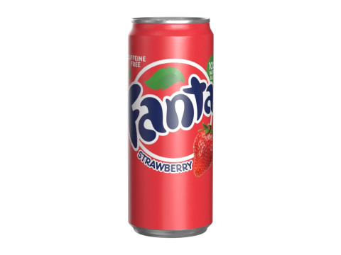 Fanta Strawberry Drink Can Sleek 310ml 06 Modèle 3D