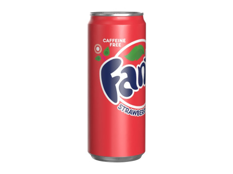 Fanta Strawberry Drink Can Sleek 310ml 06 Modèle 3D