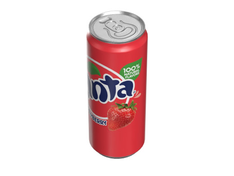 Fanta Strawberry Drink Can Sleek 310ml 06 Modèle 3D