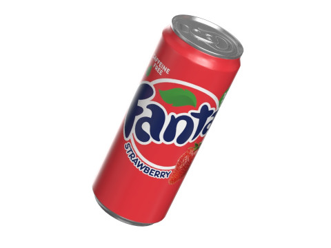 Fanta Strawberry Drink Can Sleek 310ml 06 Modèle 3D