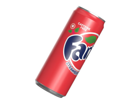 Fanta Strawberry Drink Can Sleek 310ml 06 Modèle 3D