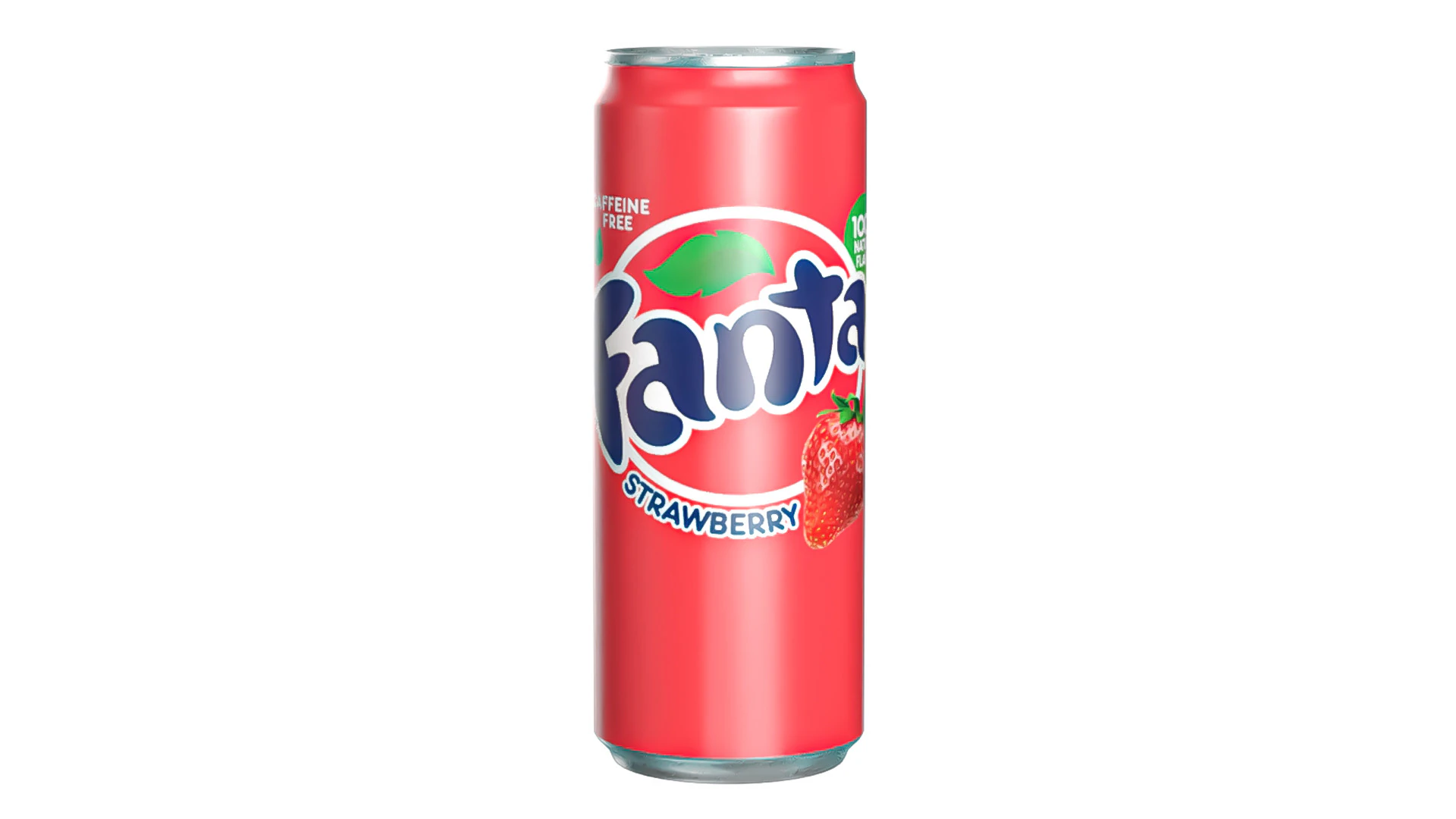 Fanta Strawberry Drink Can Sleek 330ml 07 3D Model .c4d .max .obj .3ds .fbx .stl .blend