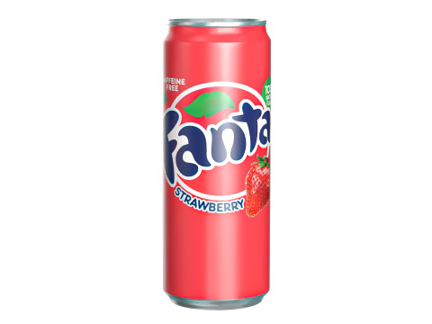 Fanta Strawberry Drink Can Sleek 330ml 07 3D Model