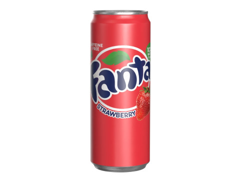 Fanta Strawberry Drink Can Sleek 330ml 07 3D Model