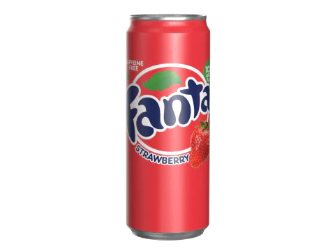 Fanta Strawberry Drink Can Sleek 330ml 07 3D Model