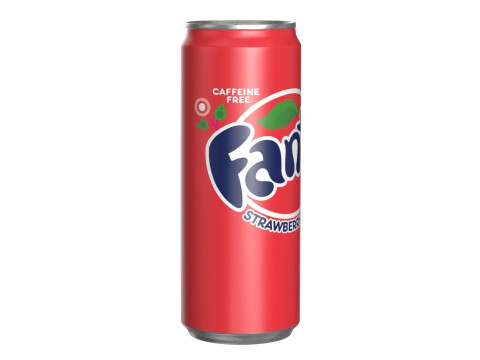 Fanta Strawberry Drink Can Sleek 330ml 07 3D Model