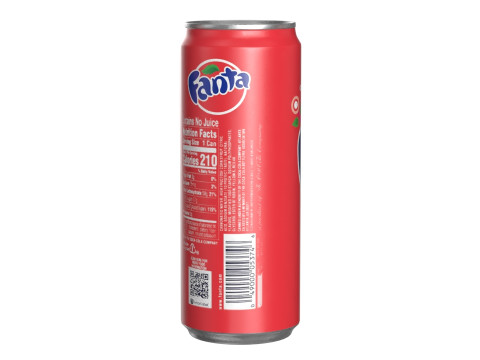 Fanta Strawberry Drink Can Sleek 330ml 07 3D Model