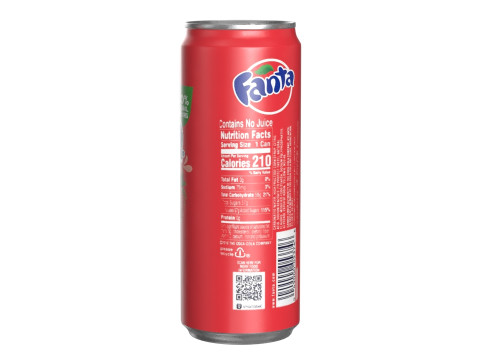 Fanta Strawberry Drink Can Sleek 330ml 07 3D Model