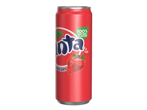 Fanta Strawberry Drink Can Sleek 330ml 07 3D Model