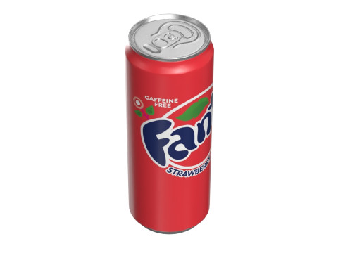 Fanta Strawberry Drink Can Sleek 330ml 07 3D Model