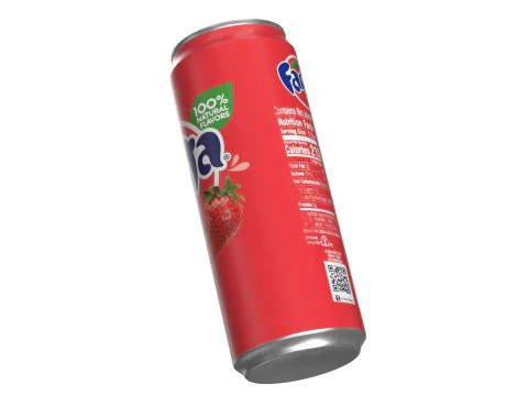 Fanta Strawberry Drink Can Sleek 330ml 07 3D Model