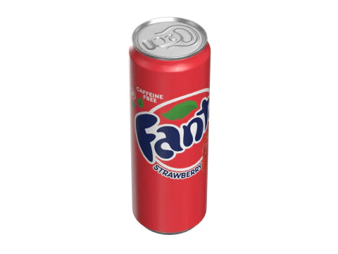Fanta Strawberry Drink Can Sleek 355ml 08 3D Model