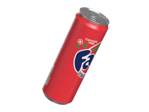 Fanta Strawberry Drink Can Sleek 355ml 08 3D Model