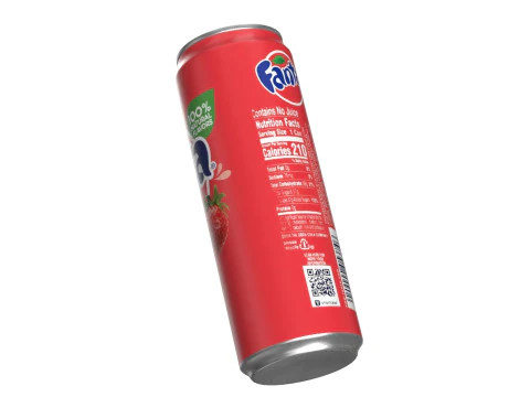 Fanta Strawberry Drink Can Sleek 355ml 08 3D Model