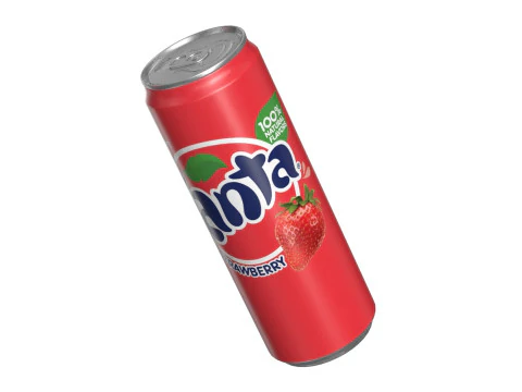 Fanta Strawberry Drink Can Sleek 355ml 08 3D Model