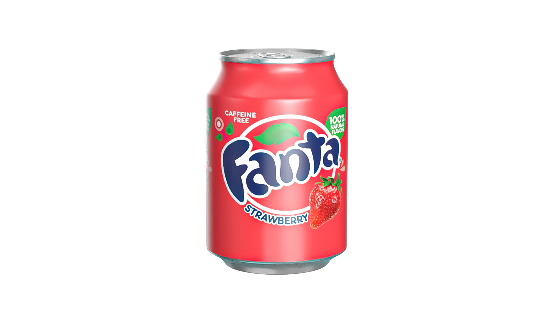 Fanta Strawberry Drink Can 250ml 09 3D Model .c4d .max .obj .3ds .fbx .stl .blend 