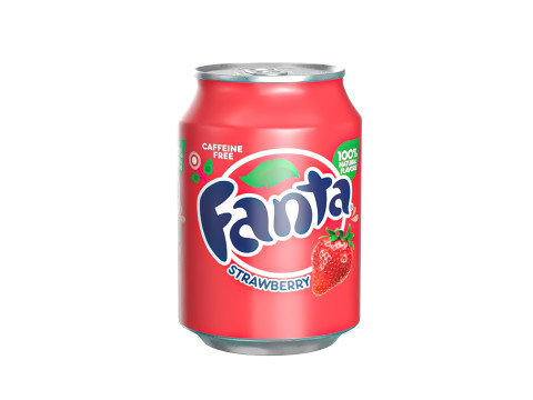Fanta Strawberry Drink Can 250ml 09 3D Model