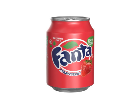 Fanta Strawberry Drink Can 250ml 09 3D-Modell