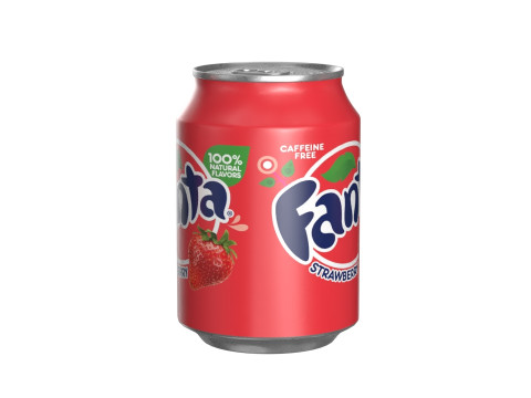 Fanta Strawberry Drink Can 250ml 09 3D-Modell