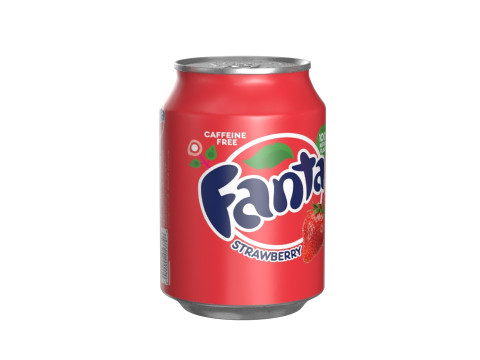 Fanta Strawberry Drink Can 250ml 09 3D-Modell