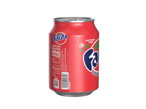 Fanta Strawberry Drink Can 250ml 09 3D-Modell
