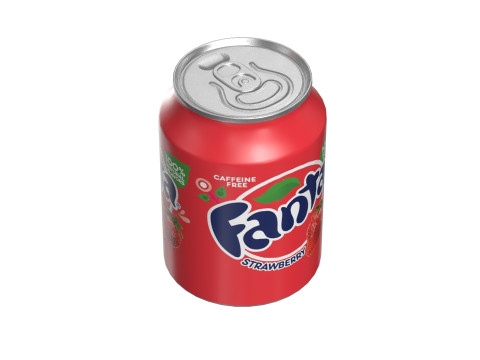 Fanta Strawberry Drink Can 250ml 09 3D-Modell