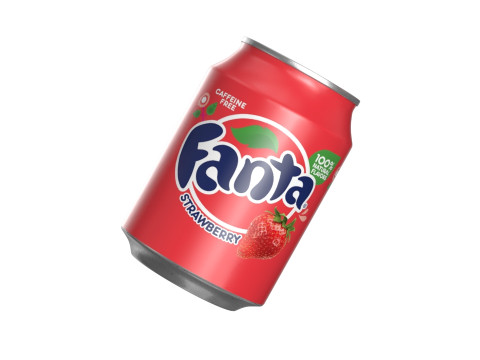 Fanta Strawberry Drink Can 250ml 09 3D-Modell