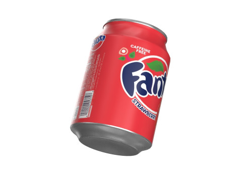 Fanta Strawberry Drink Can 250ml 09 3D-Modell