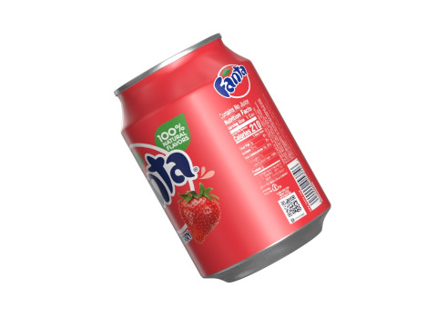 Fanta Strawberry Drink Can 250ml 09 3D-Modell