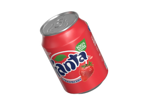 Fanta Strawberry Drink Can 250ml 09 3D-Modell