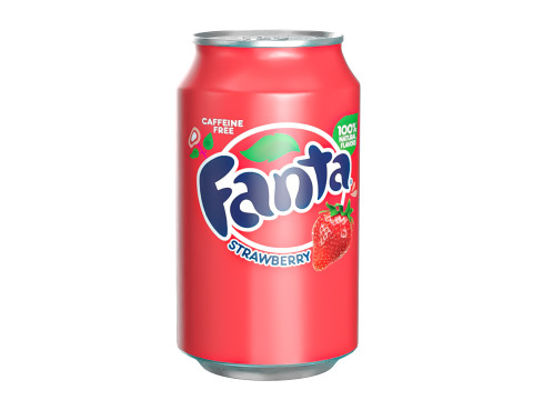 Fanta Strawberry Drink Can 330ml 10 3D Model