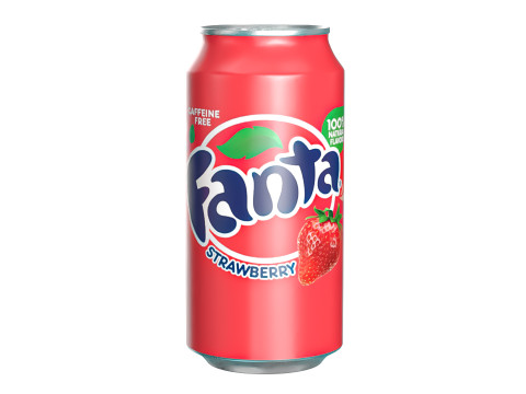 Fanta Strawberry Drink Can 375ml 12 3Dモデル