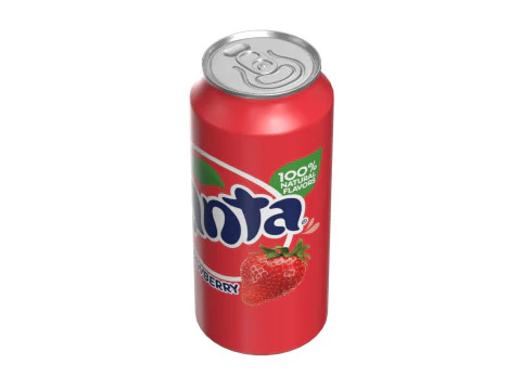 Fanta Strawberry Drink Can 473ml 13 3D Model