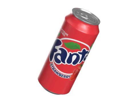 Fanta Strawberry Drink Can 473ml 13 3D Model