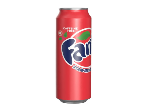 Fanta Strawberry Drink Can 500ml 14 3Dモデル