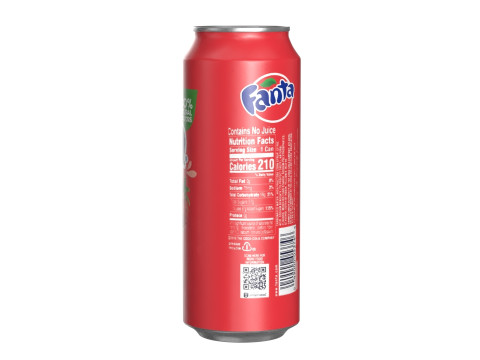 Fanta Strawberry Drink Can 500ml 14 3Dモデル
