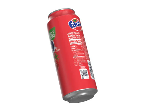 Fanta Strawberry Drink Can 500ml 14 3D Model