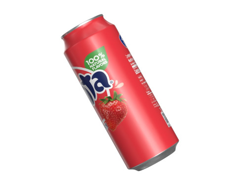 Fanta Strawberry Drink Can 500ml 14 3Dモデル