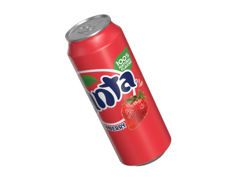 Fanta Strawberry Drink Can 500ml 14 3Dモデル