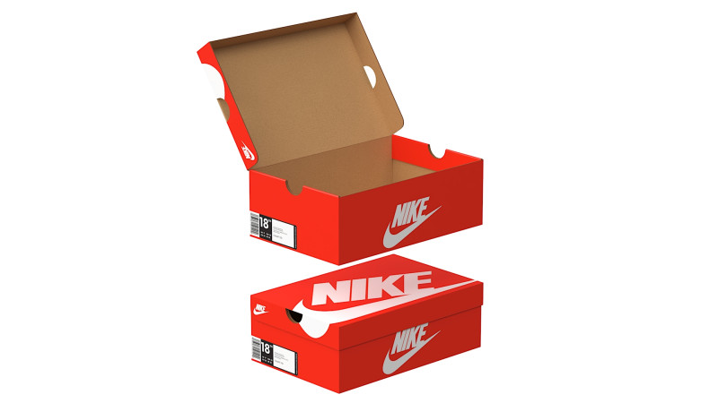 Nike Shoe Box 01 3D Model .c4d .max .obj .3ds .fbx .stl .blend 