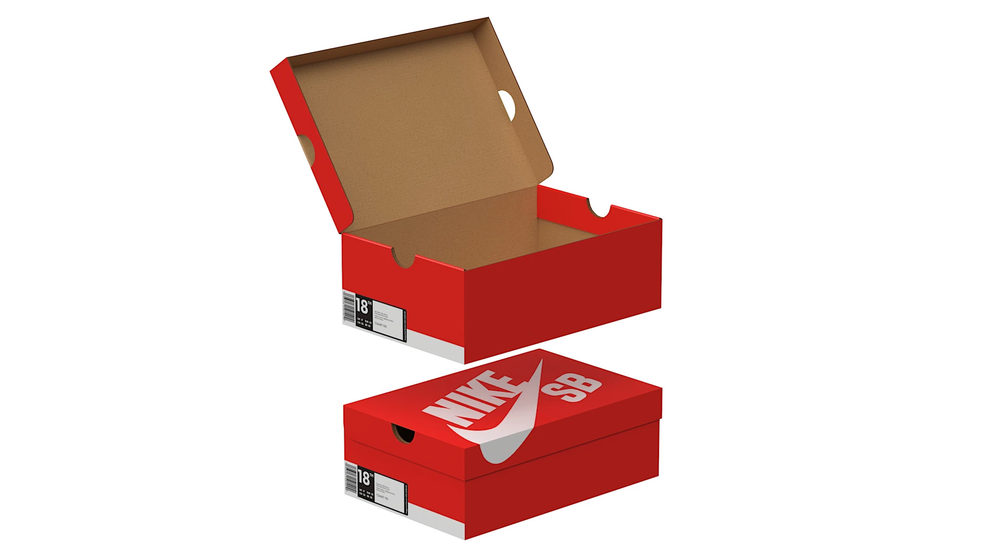 Nike Shoe Box 14 3D Model .c4d .max .obj .3ds .fbx .stl .blend