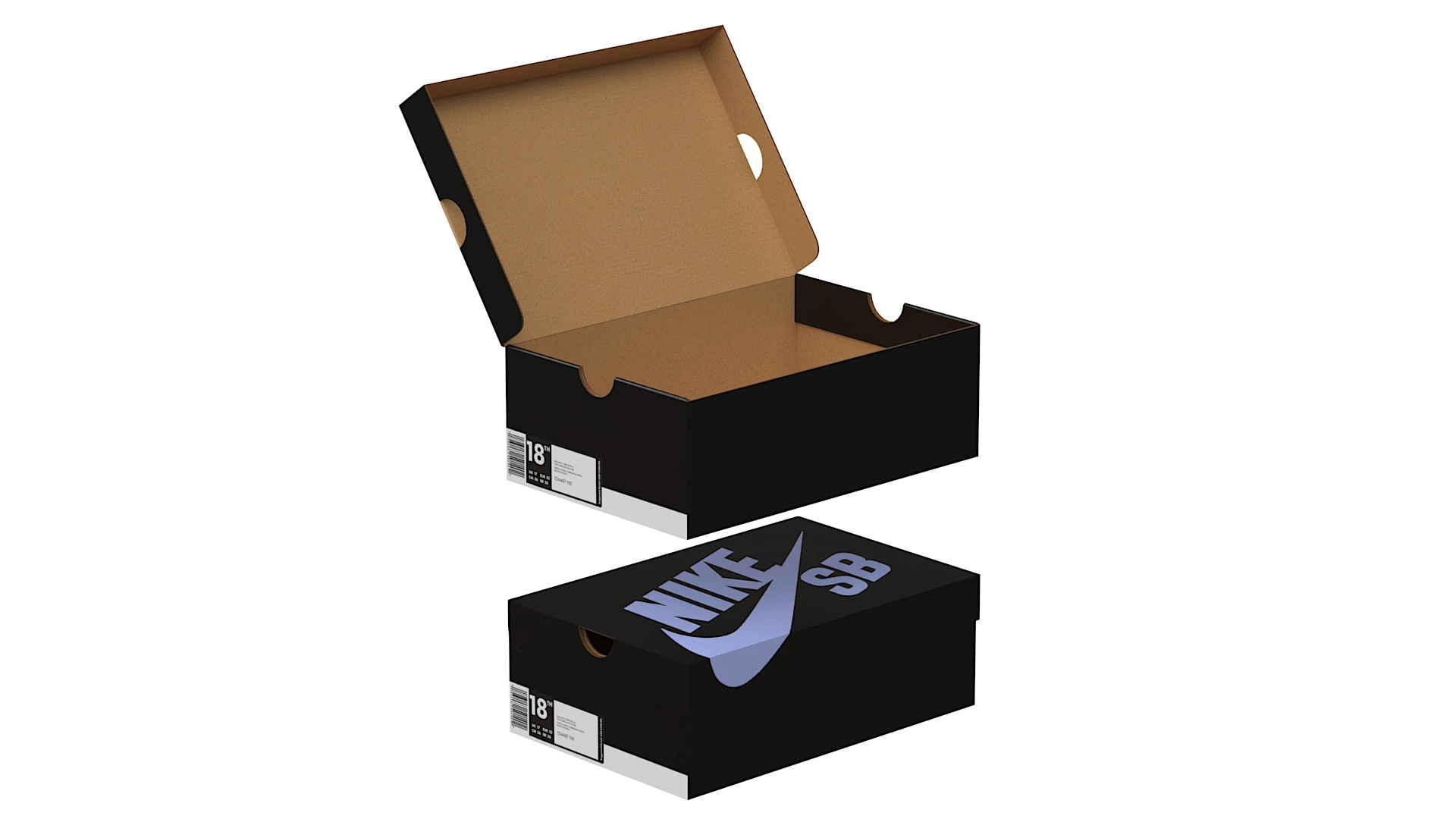 Nike Shoe Box 18 3D Model .c4d .max .obj .3ds .fbx .stl .blend 