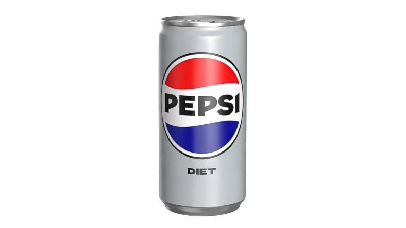 Pepsi Diet Drink Can Slim 190ml 01 3D Model .c4d .max .obj .3ds .fbx .stl .blend 