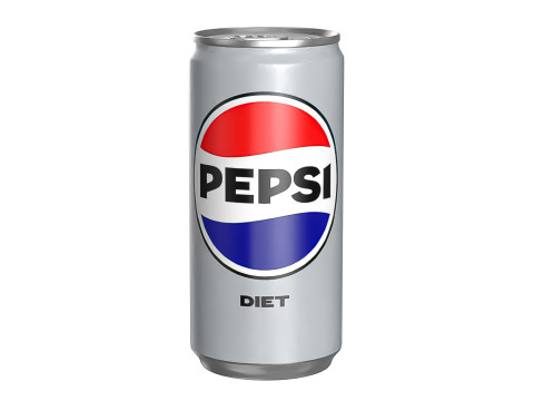 Pepsi Diet Drink Can Slim 190ml 01 3D Model