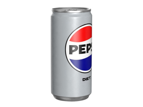Pepsi Diet Drink Can Slim 190ml 01 3D Model