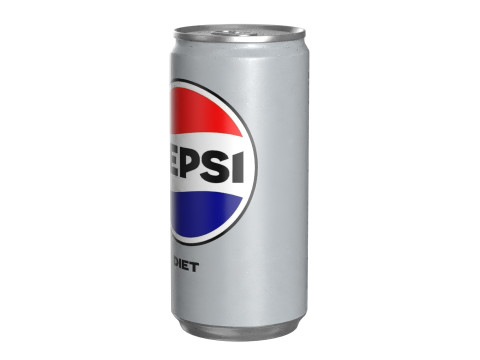 Pepsi Diet Drink Can Slim 190ml 01 3D Model